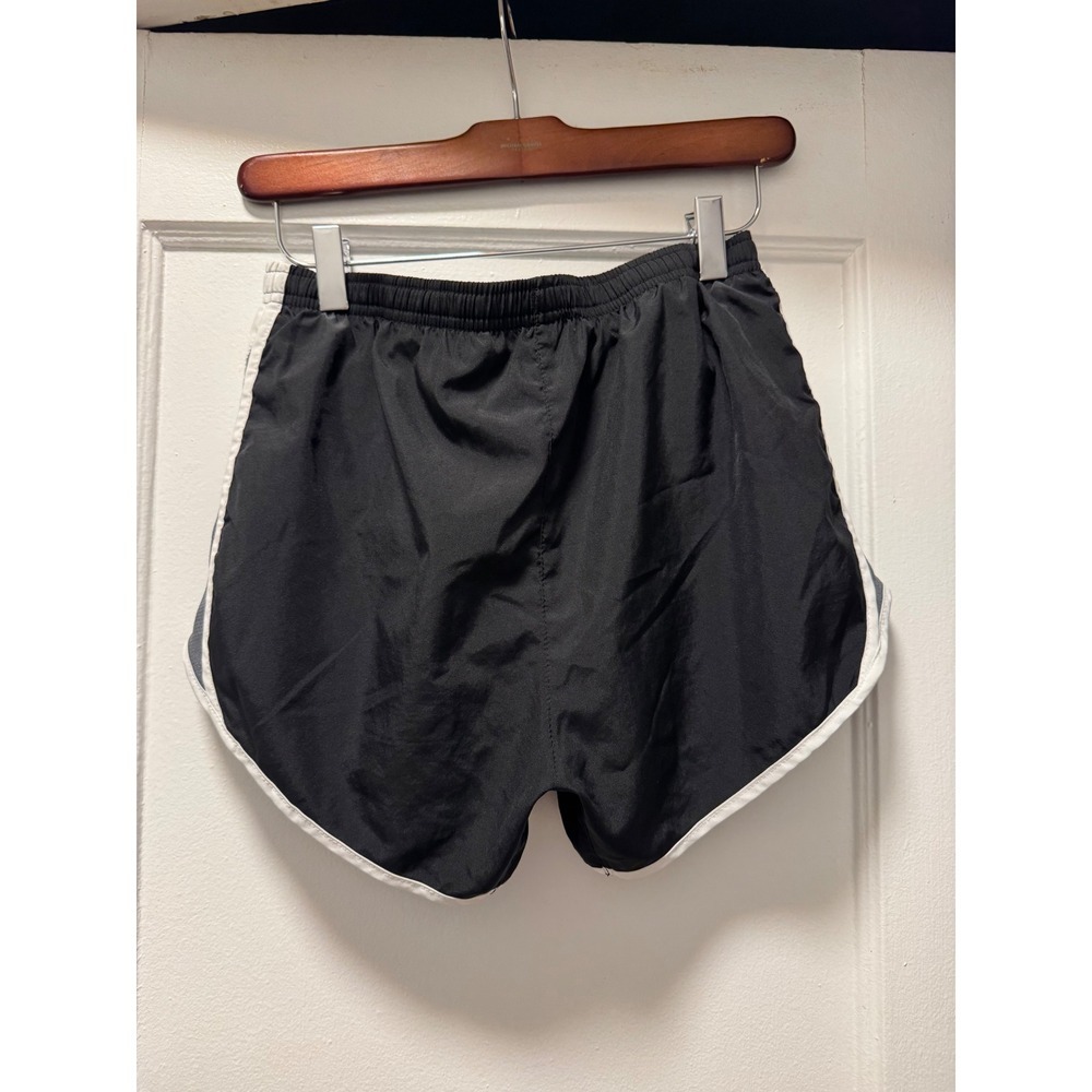 Nike Dri-FIT Womens Running Shorts Black White Grey Athletic Gym Shorts Size S - Picture 2 of 3